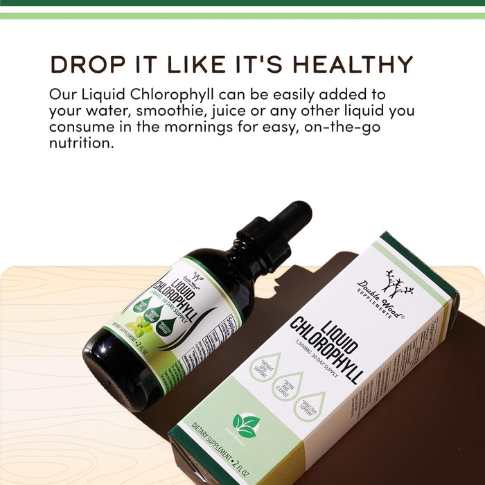 Double Wood - Liquid Chlorophyll Drops, Peppermint Flavored, 2 fl oz