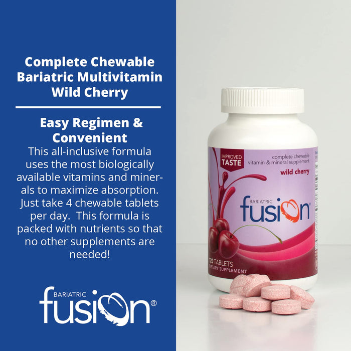 Bariatric Fusion Wild Cherry  Multivitamin with Iron 120 Chewable Tablets
