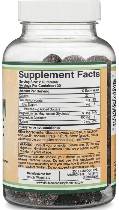 Double Wood Supplements Magnesium Glycinate Gummies 60 count