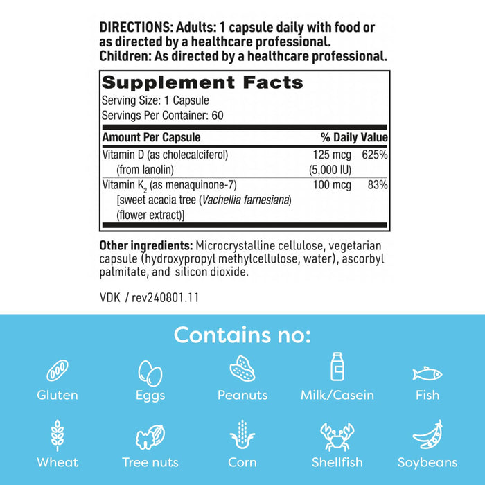 SFI Health Vitamin D Plus K 60 Capsules