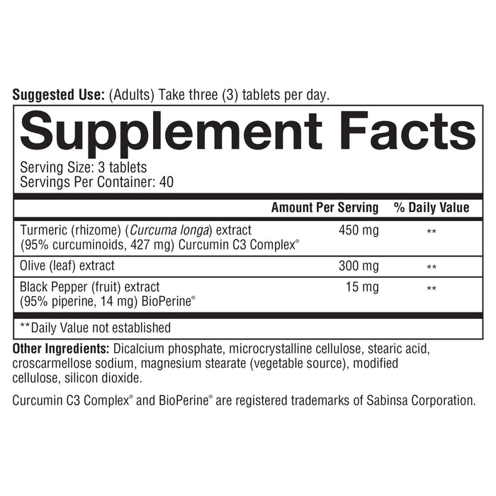 Youtheory Turmeric Curcumin Supplement 120 tablets with Black Pepper BioPerine