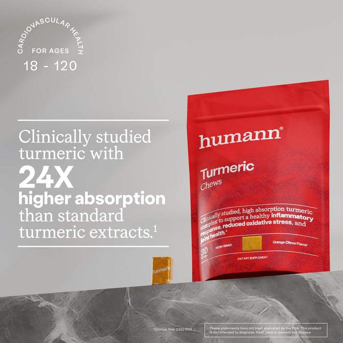 Humann Turmeric Chews, Orange Citrus Flavor, 30 Ct