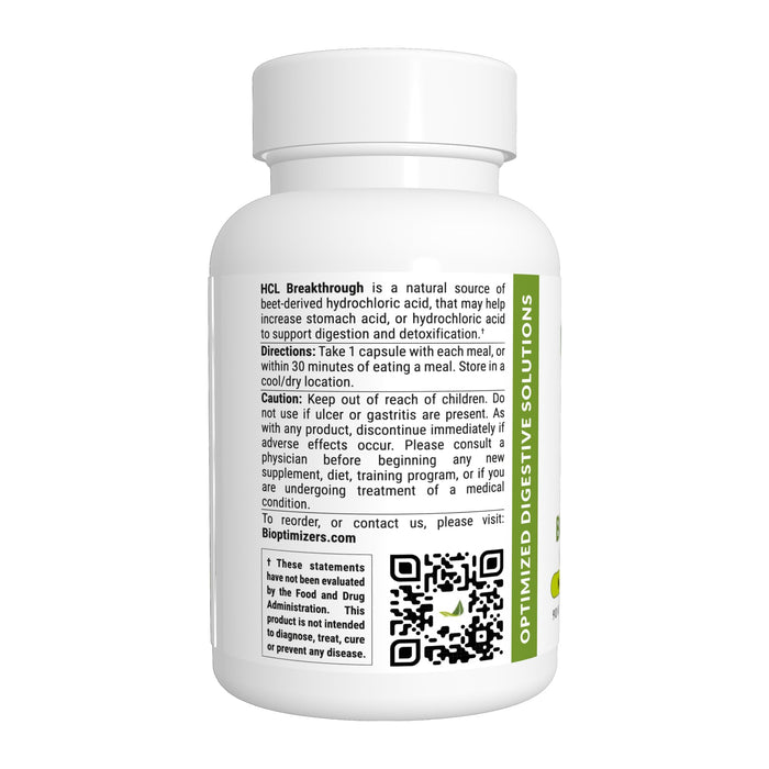 BiOptimizers HCL Breakthrough 90 Pepsin-Free Capsules