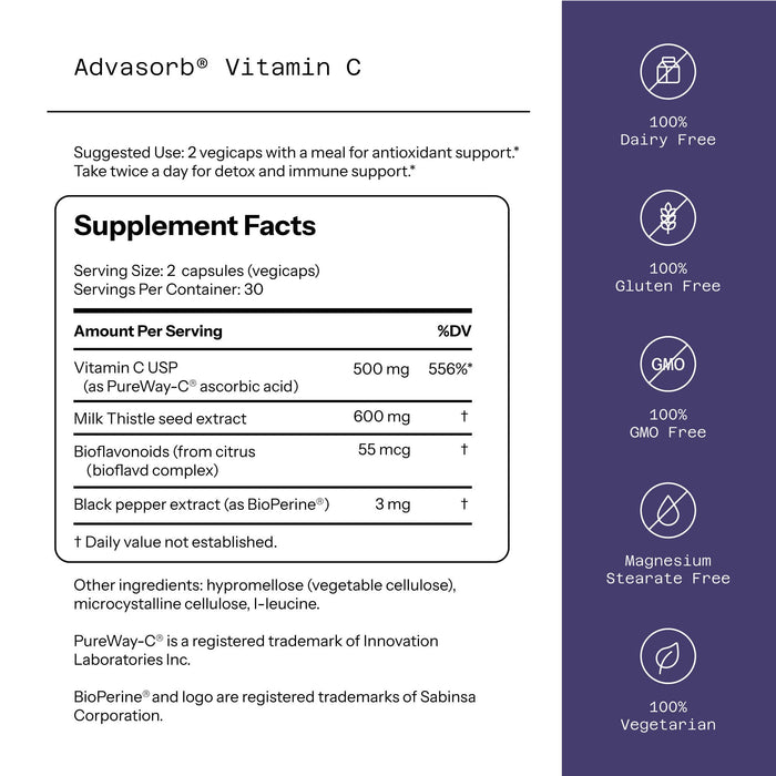 Quality of Life - Advasorb® Vitamin C Supplement - 60 Vegicaps