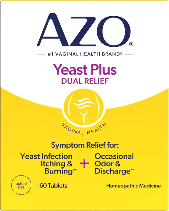 AZO Yeast Plus Dual Relief Tablets 60 Count