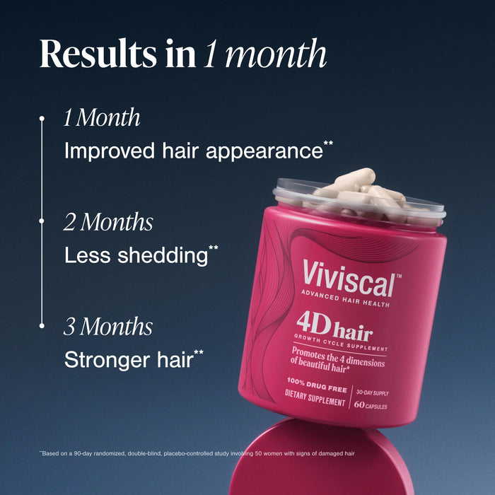 Viviscal 4D Hair Growth Cycle Supplements for Women  30 Day Supply, 60 Count