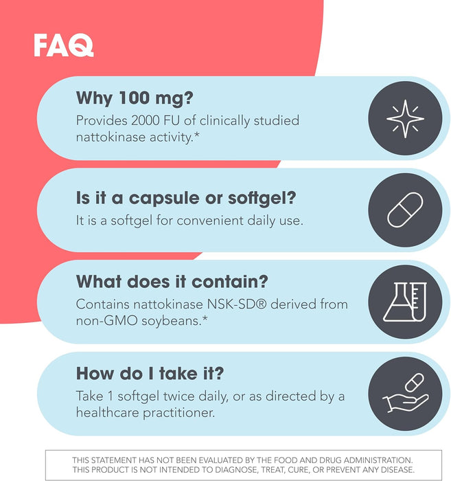 Allergy Research Group Nattokinase NSK-SD 100mg 180 Softgels