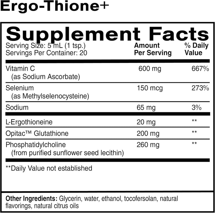Quicksilver Scientific Ergo-Thione+, 20 Servings 3.38 Fl oz