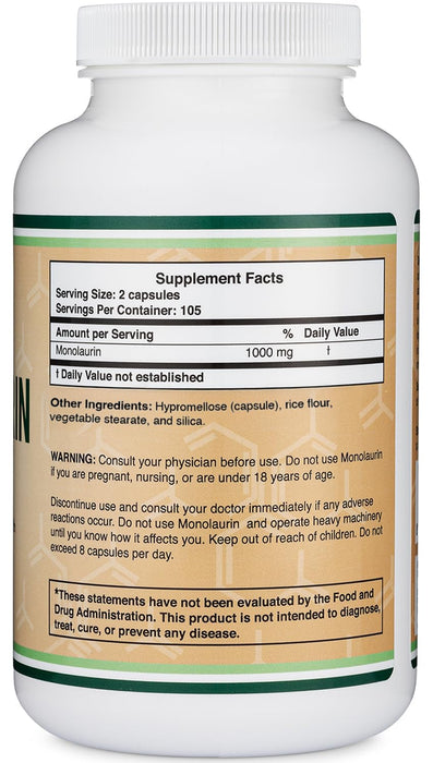 Monolaurin 210 Capsules by Double Wood