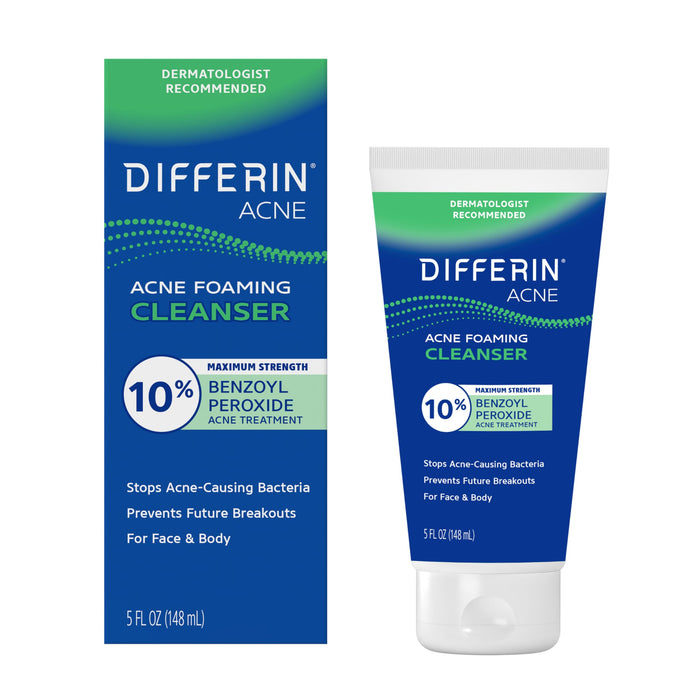 Differin Acne Foaming Cleanser with 10% Benzoyl Peroxide 5 oz.