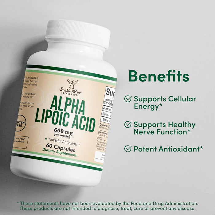 Double Wood Alpha Lipoic Acid 600mg per Serving - 60 Capsules