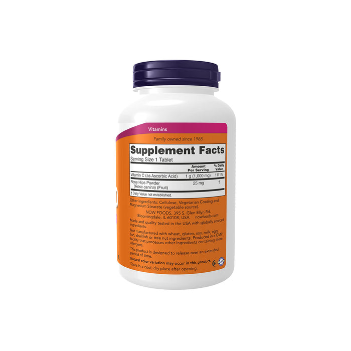 NOW Vitamin C-1,000 with Rose Hips, Sustained Release 250 Tablets