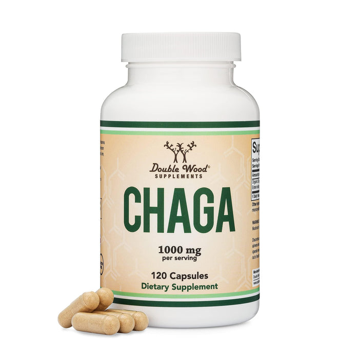 Double Wood Chaga Mushrooms Capsules 120 Count