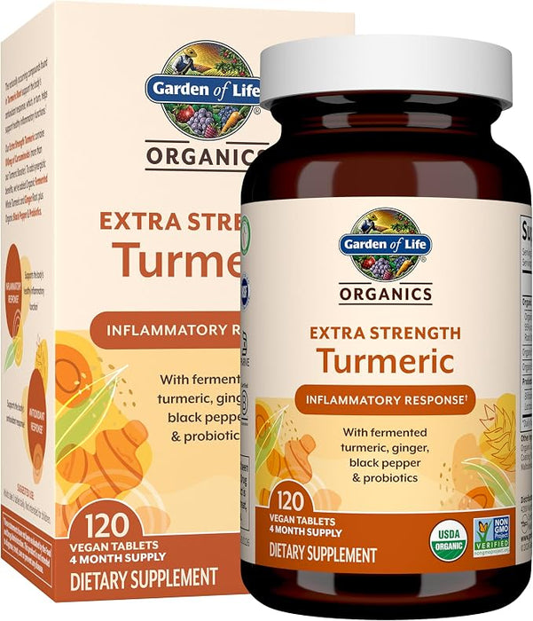 Garden of Life Organics Extra Strength Turmeric - 120 Tablets