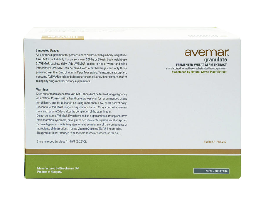 Avemar Fermented Wheat Germ Extract - Authentic Natural Stevia Granulate 30 Sachets