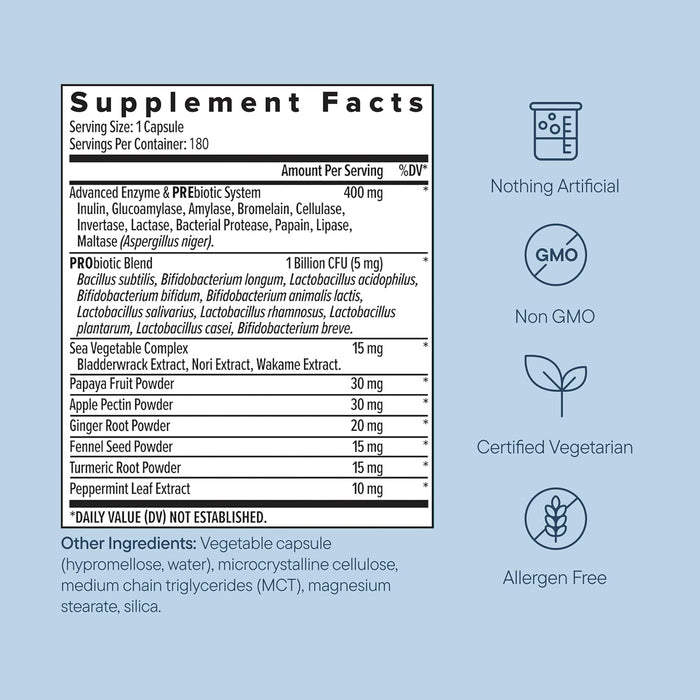 Zenwise Probiotic Digestive Multi Enzymes 180 Count