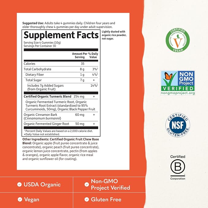 Garden of Life Organics Turmeric Inflammatory 120 Vegan Gummies