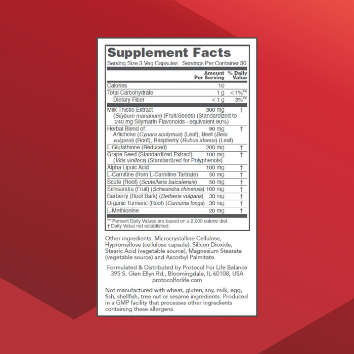 PROTOCOL FOR LIFE BALANCE Liver Detox Support - Liver Cleanse Detox - 90 Veg Capsules