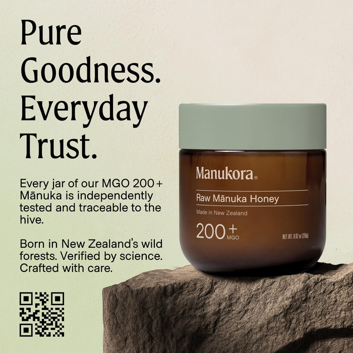Manukora Raw Manuka Honey, MGO 200+, New Zealand Honey, 250g