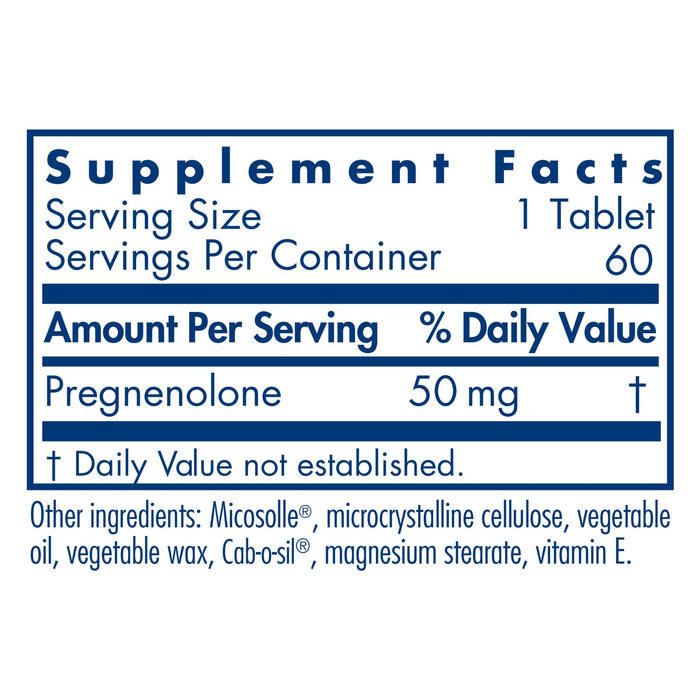 Allergy Research Group - Pregnenolone 50mg Micronized Lipid Matrix 60 Scored Tablets