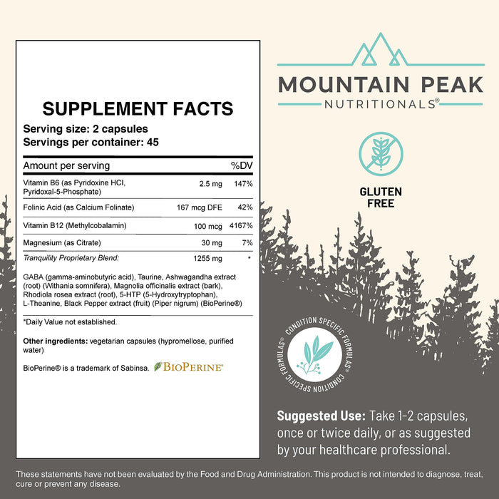 Mountain Peak Nutritionals Tranquility Formula - 90 Vegetarian Capsules