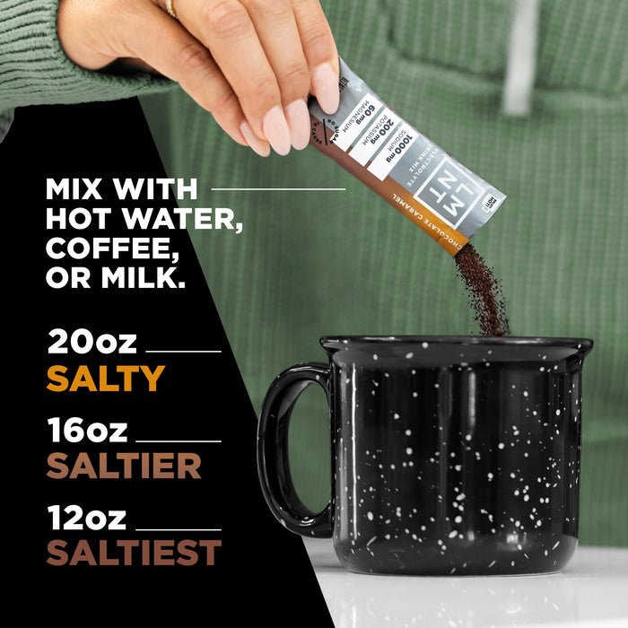 LMNT Zero Sugar Chocolate Caramel Salt Drink Mix 30 Count