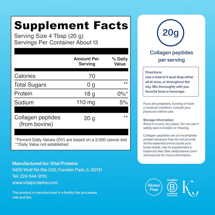 Vital Proteins, Unflavored Collagen Peptides, 10 Ounce