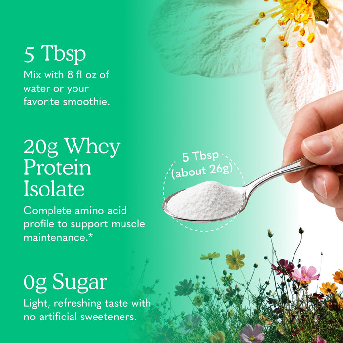 Garden of Life Clear Whey Protein Powder, Unflavored, 13.8oz