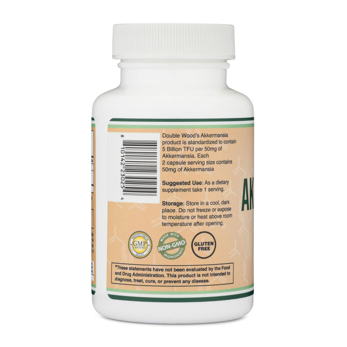 Double Wood Supplements Akkermansia 60 Capsules, 50mg per Serving