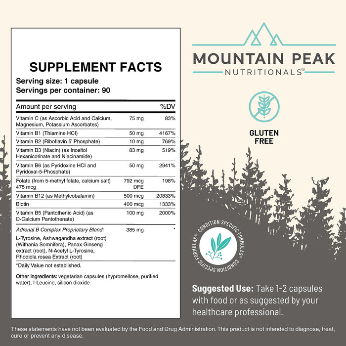 Mountain Peak Adrenal B Complex - 90 Vegetarian Capsules