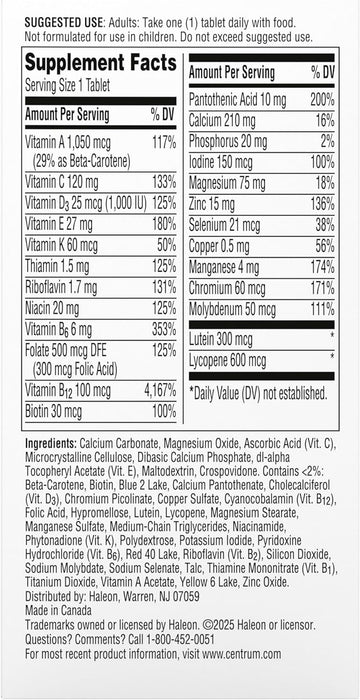 Centrum Silver Multivitamin for Men 50 Plus 100 Tablets