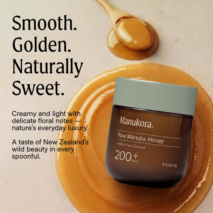 Manukora Raw Manuka Honey, MGO 200+, New Zealand Honey, 250g