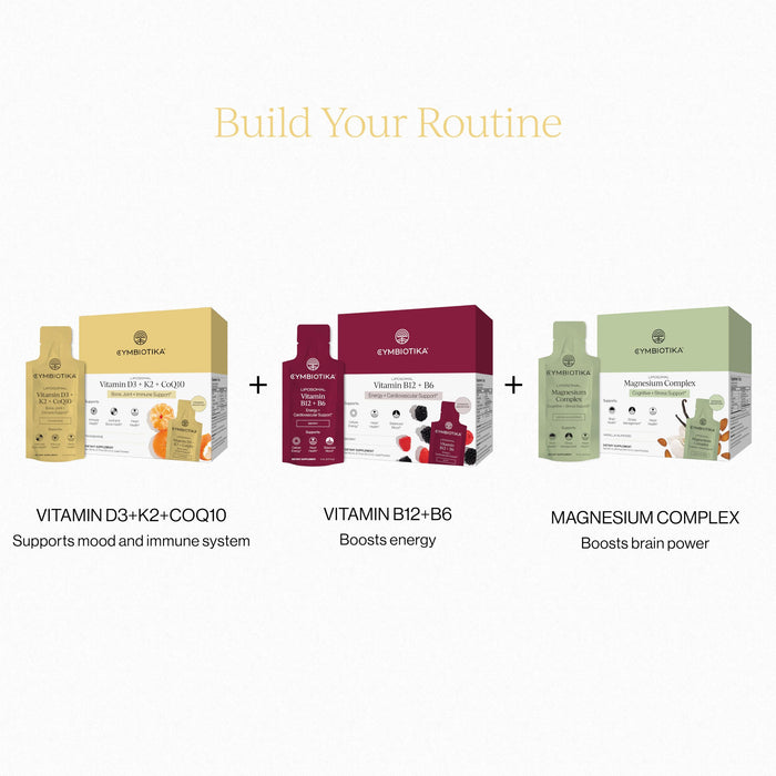 CYMBIOTIKA Liposomal Vitamin D3 + K2 + CoQ10 Liquid Supplement 28 5 mL Packets