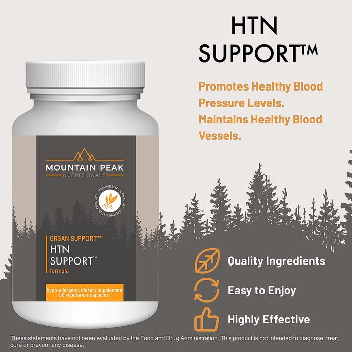 Mountain Peak Nutritionals HTN Blood Pressure Support Supplement for Heart & Circulation Health - 90 Vegetarian Capsules