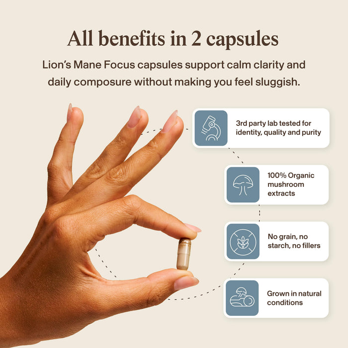 Real Mushrooms Calm Lions Mane Capsules - 90 Count