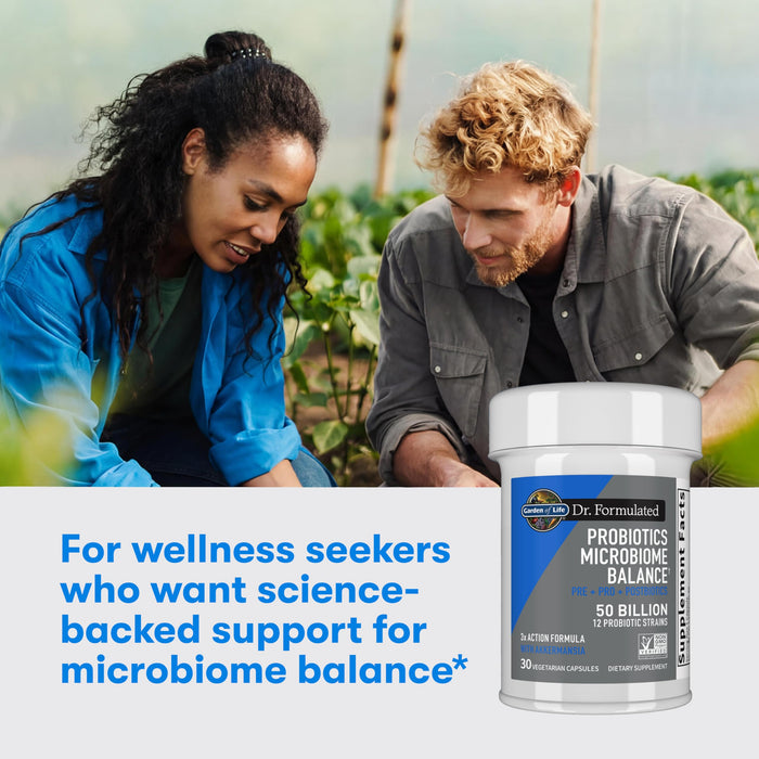 Garden of Life Dr. Formulated Microbiome Balance – 12 Probiotic Strains, 30 Vegetarian Caps