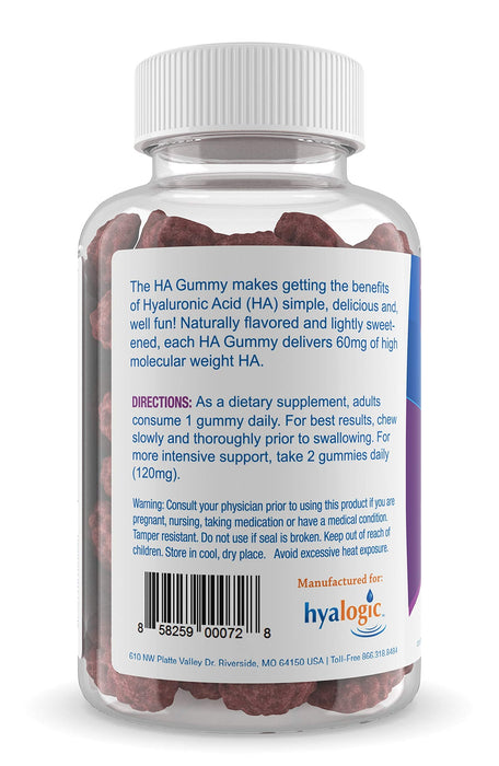 Hyalogic Chewy HA Gummies 60 ct Mixed Berry Flavor