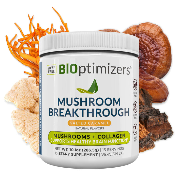 BiOptimizers Mushroom Breakthrough Salted Caramel 10.1 OZ 15 Servings