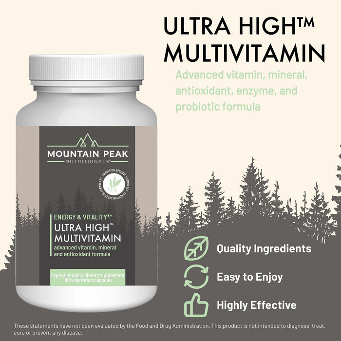 Mountain Peak Nutritionals Ultra High Multivitamin for Men & Women - 180 Vegetarian Capsules