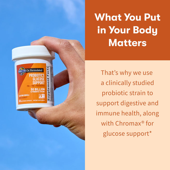 Garden of Life Dr. Formulated Glucose Support Probiotics with - 60 Vegetarian Capsules
