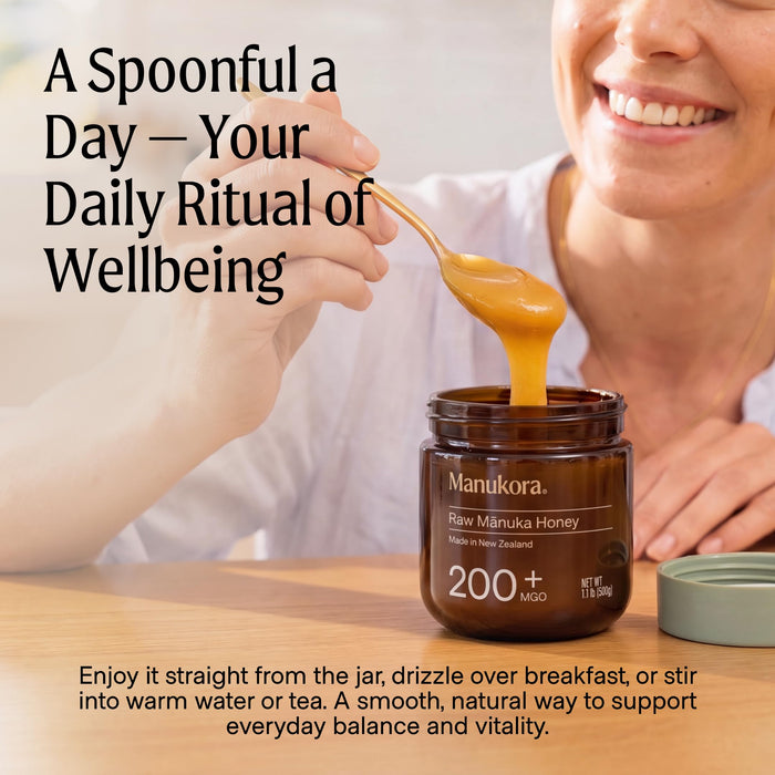 Manukora Raw Manuka Honey, MGO 200+, New Zealand Honey, 250g