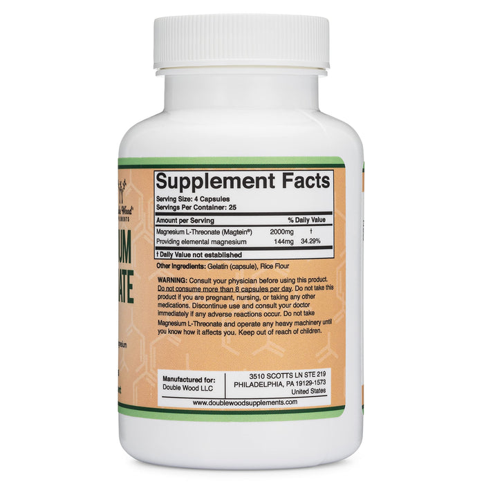 Double Wood Supplements Magnesium L Threonate Magtein