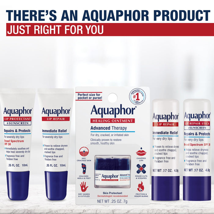 Aquaphor Lip Repair Ointment 0.35 Tube Pack of 2