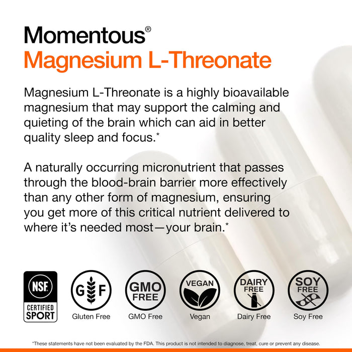 Momentous Magtein Magnesium L-Threonate 145mg 90 count