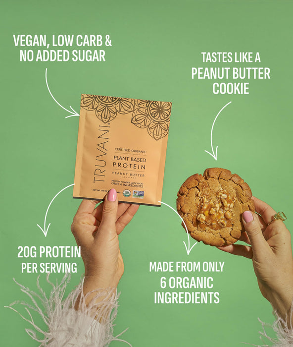 Truvani Vegan Pea Protein Powder Peanut Butter 20g -20 Servings