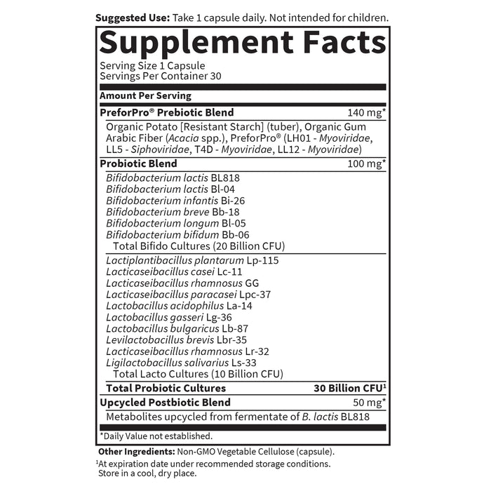 Garden of Life Dr Formulated Once Daily 3-in-1 Complete PRE + PRO + POSTBIOTIC 30 Billion CFU 30 Day Supply