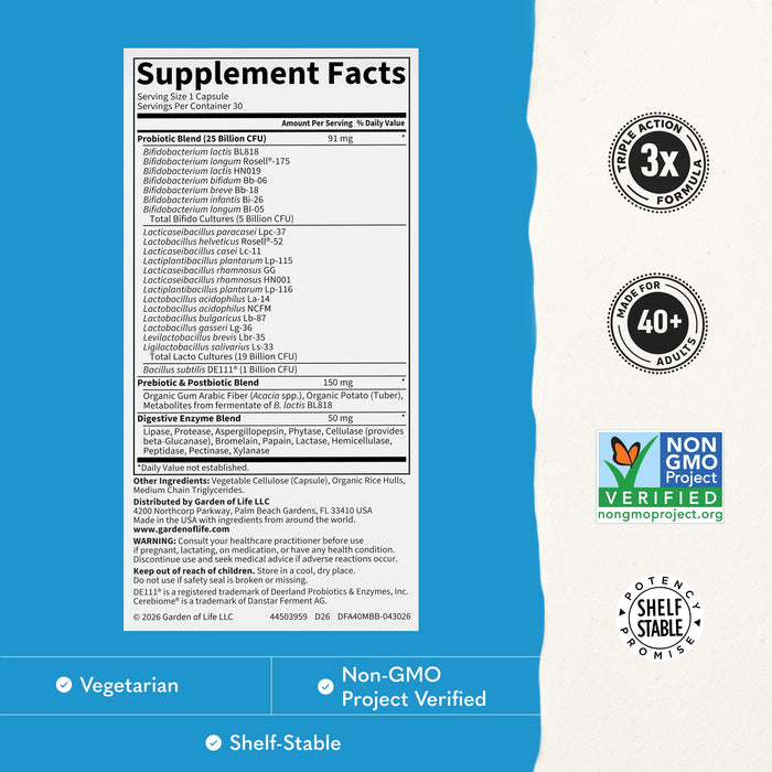 Garden of Life Dr. Formulated Mindful Biotic 40+ 60 Capsules
