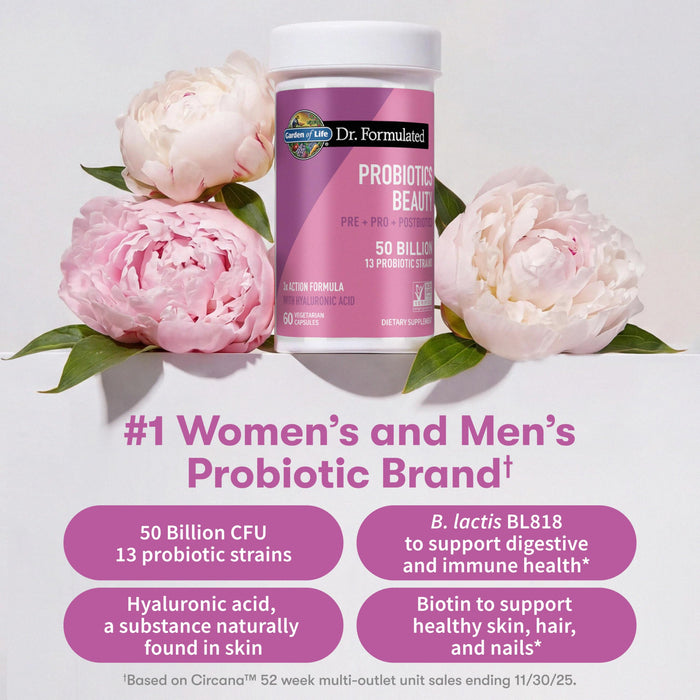 Garden of Life Dr. Formulated Beauty Probiotics with Biotin –  60 Vegetarian Capsules