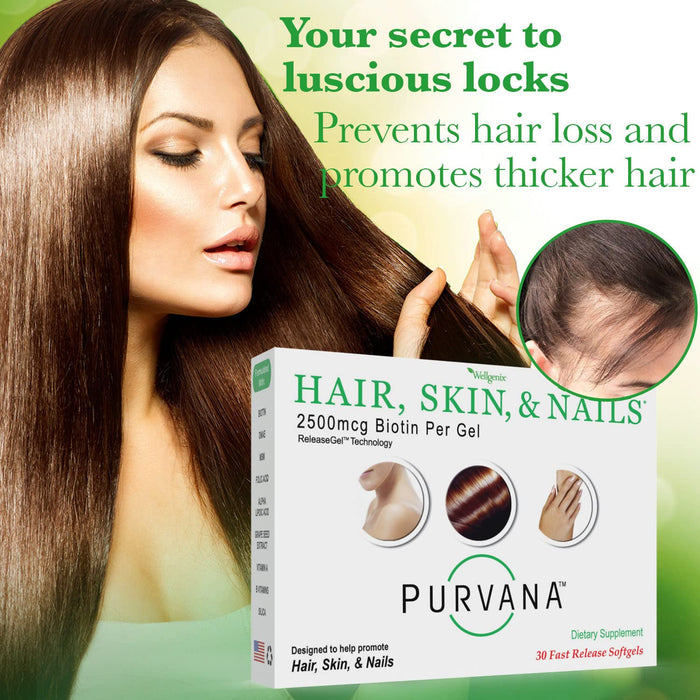 Wellgenix Purvana Hair, Skin, and Nails Vitamin One a Day 30 softgels