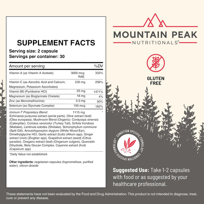 Mountain Peak Nutritionals Immuni-T Advanced Immune Support 60 Vegetarian Capsules